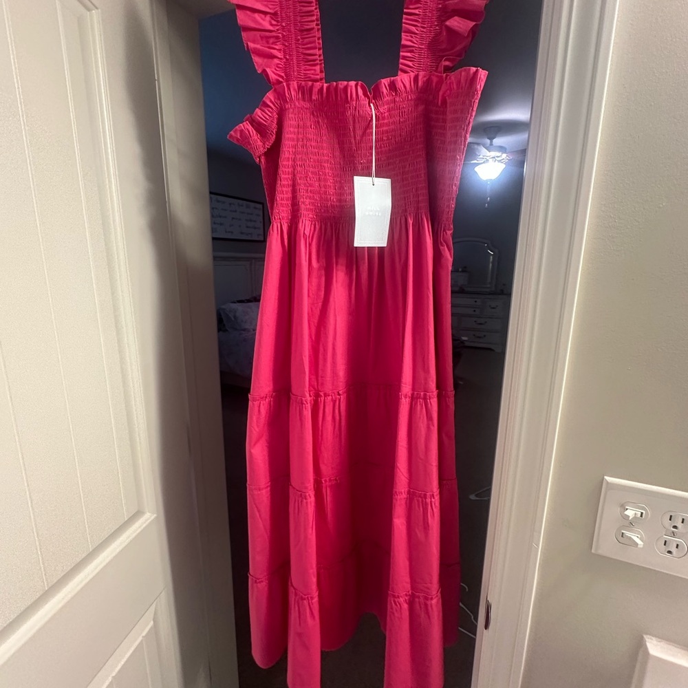 Pink Sleeveless Ruffle Dress